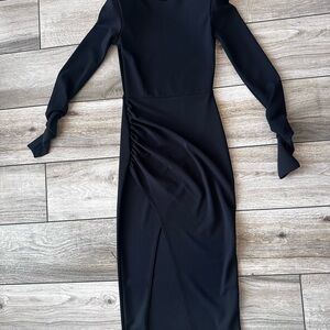 Elegant Black Long Sleeve Dress